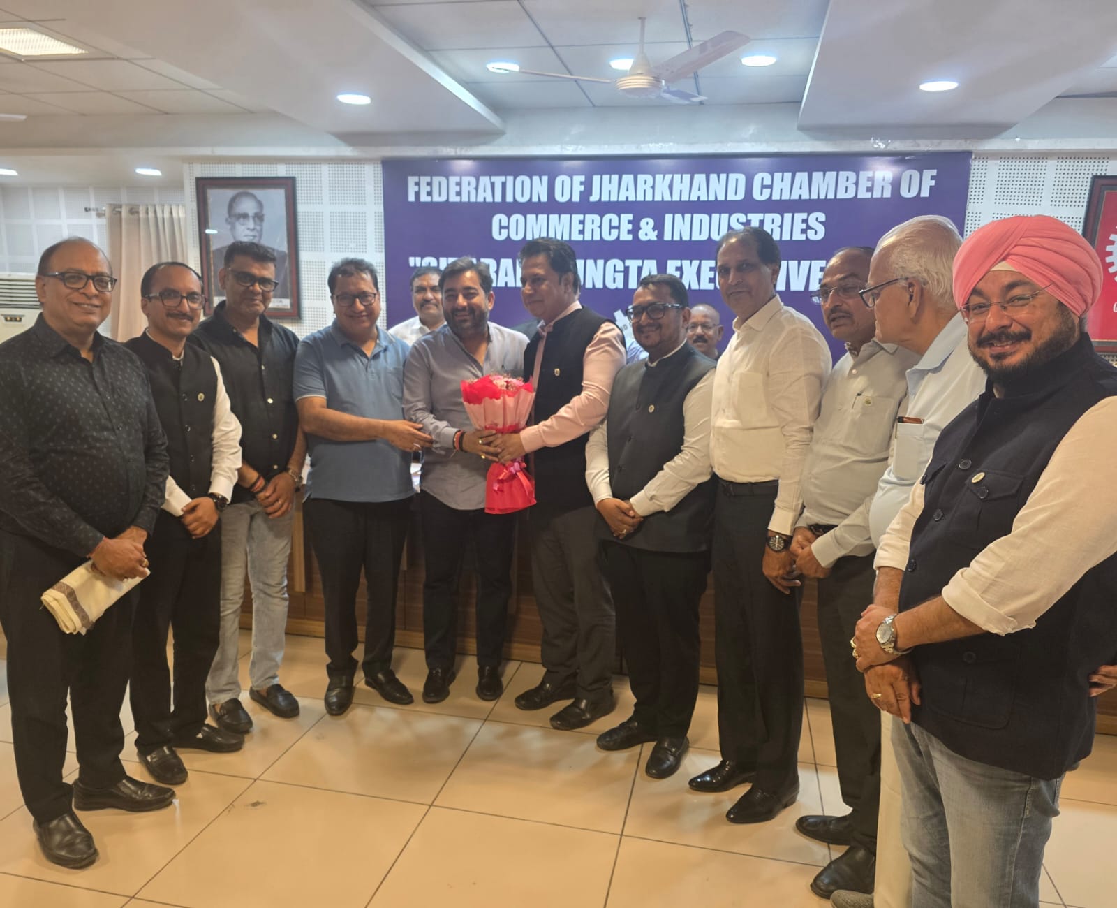 Former FJCCI Chief Kunal Ajmani Felicitated at Chamber Bhawan During 9th Executive Meeting of FJCCI.