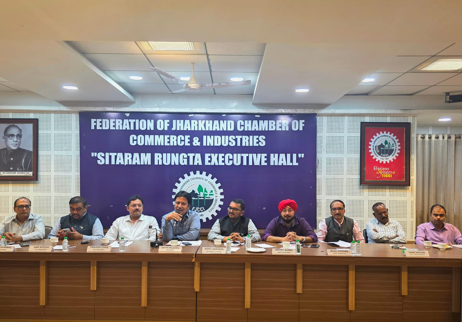President Aditya Malhotra Chairs 13th Executive Committee Meeting of Jharkhand Chamber Bhawan.