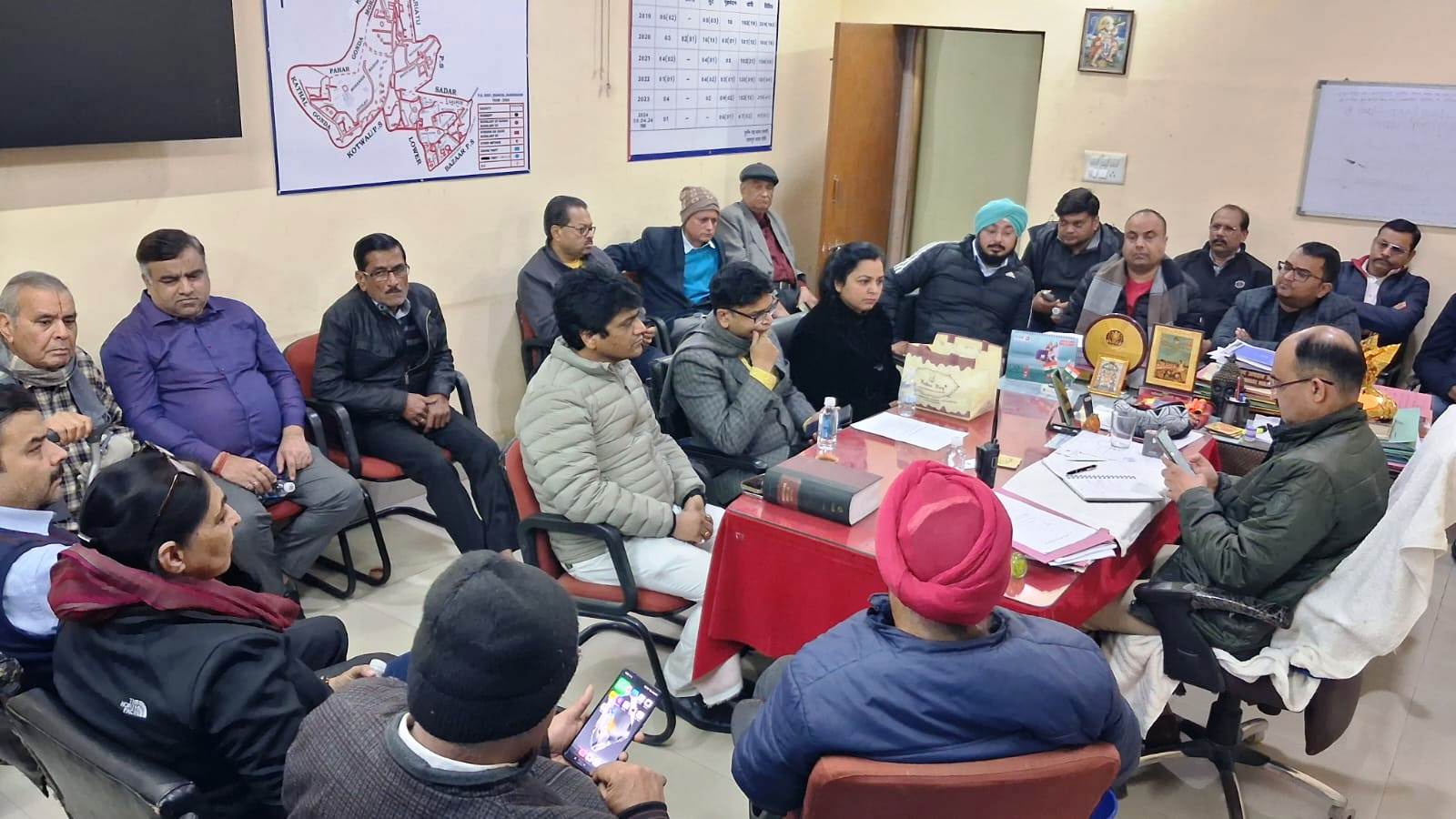 Police-Businessman Coordination Committee Holds Meeting at Lalpur Police Station.