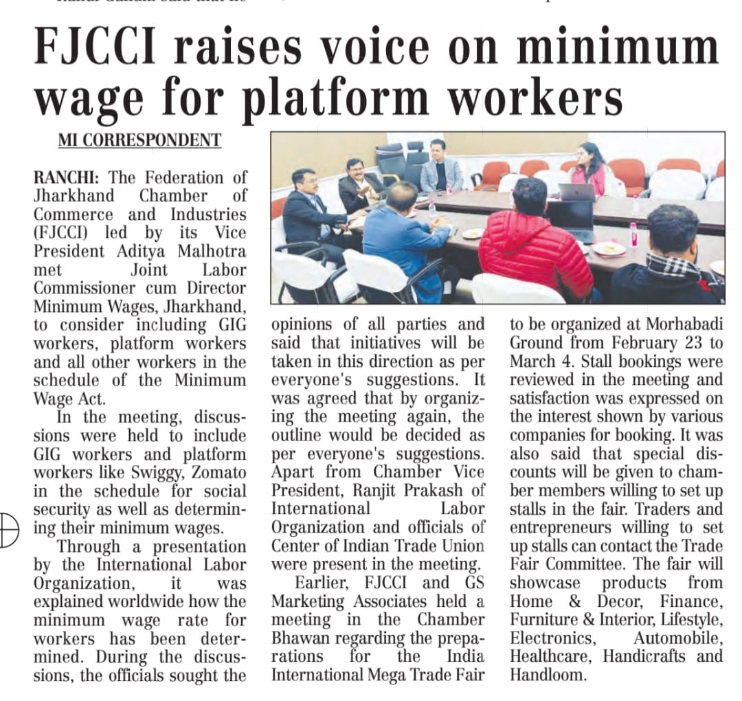 Meeting for minimum wages for GIG - Platform workers.
